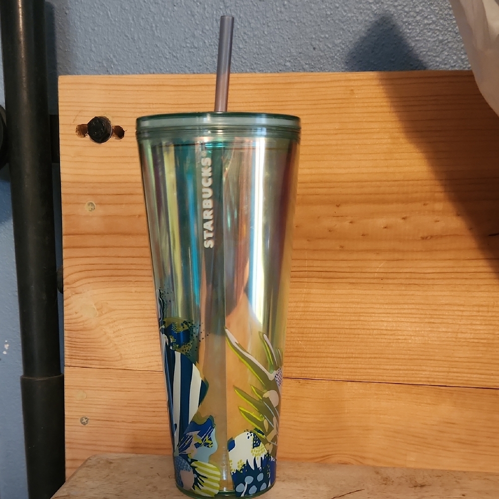 Starbucks 2024 Iridescent Canna Lily Floral Tumbler w/Straw 24oz.